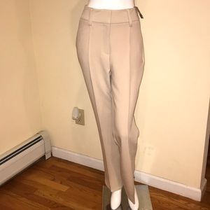 NWT Tan stretch straight pant with slits, size 8
